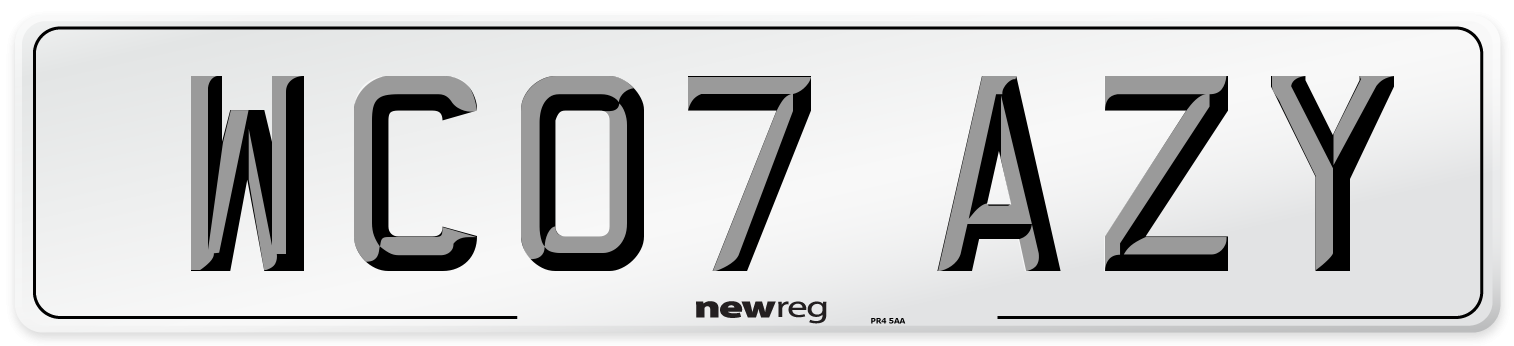 WC07 AZY Number Plate from New Reg